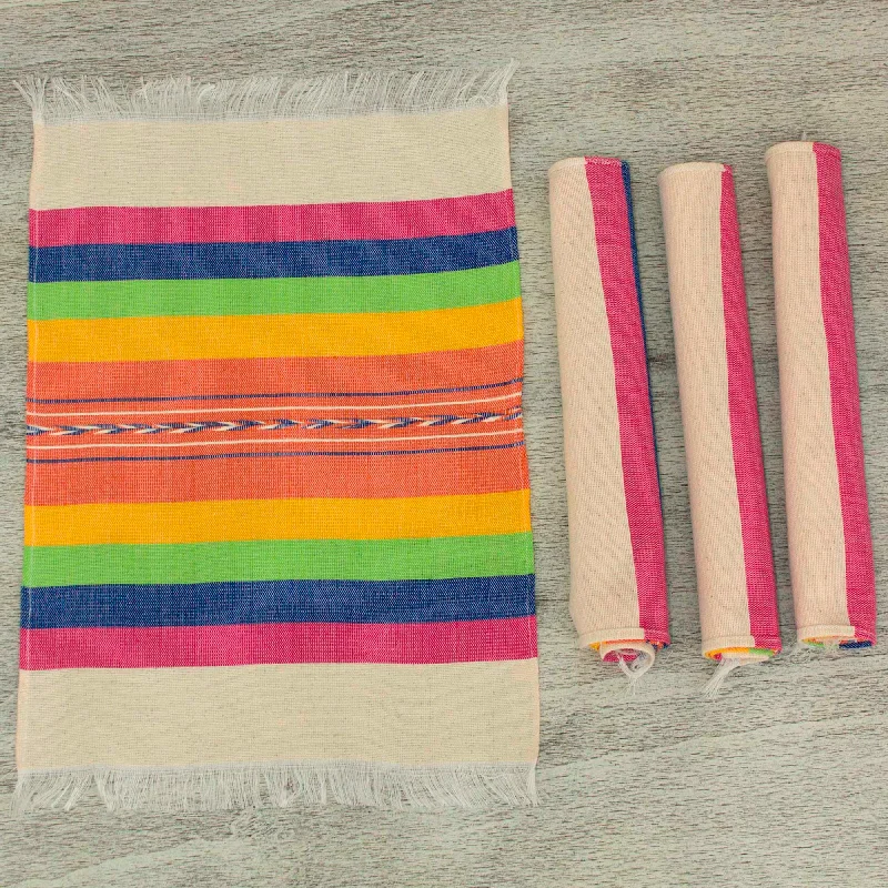 Fiesta Hues Hand Woven Multicolor Cotton Placemats