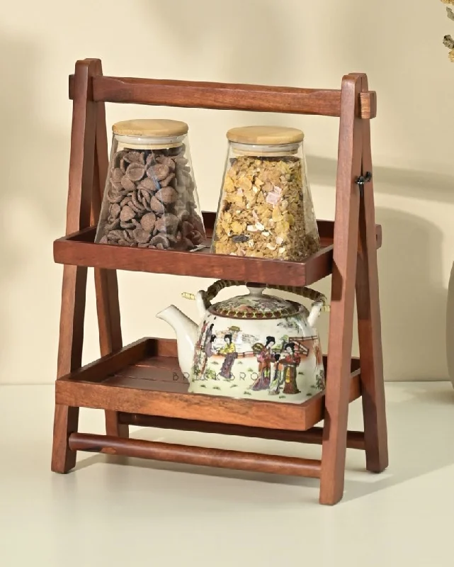 Foldable Wooden Kitchen Organizer | 12 x 8 x 16 inches