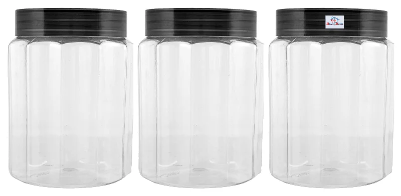 Heart Home Food Grade Odourless BPA Free Plastic Kitchen Container Set with Airtight Lid,500ml, Set of 3 (Grey)-HS42KUBMART25066