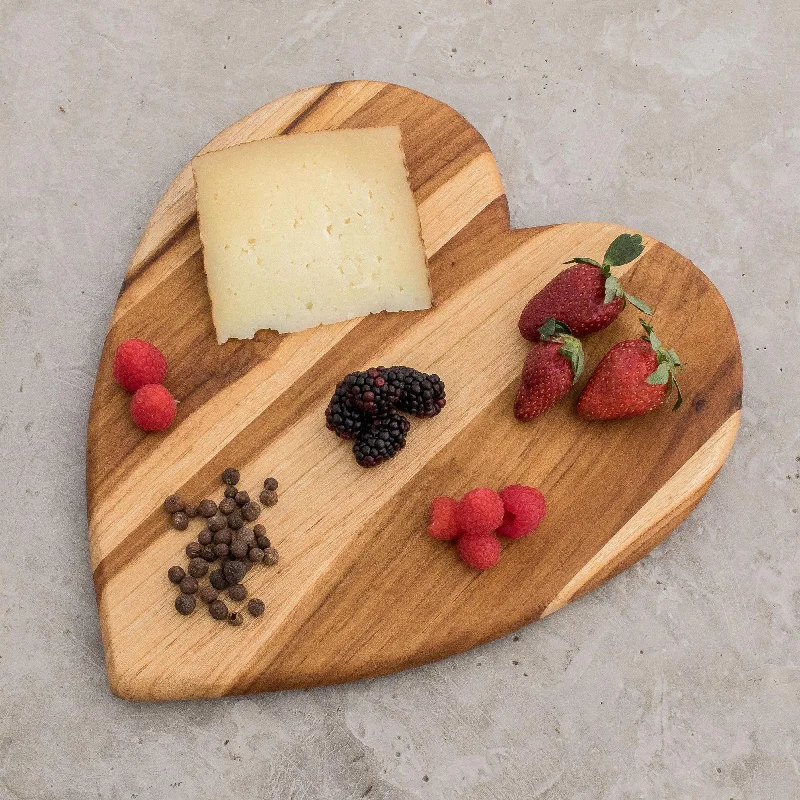 Heart of Cooking Heart-Shaped Teak Wood Cutting Board from Guatemala