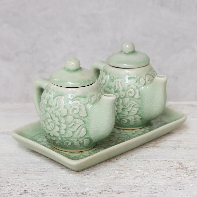 Inseparable Thai Celadon Ceramic Cruet Set (Pair)