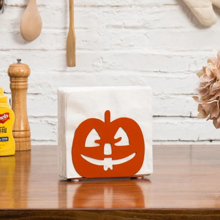 Orange Pumpkin Jack-O-Lantern Napkin Holder