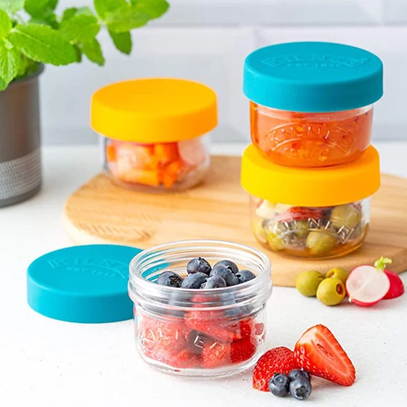 Kilner Glass Snack Jar and Storer with Silicone Lid | Set of 2 | 125 ML