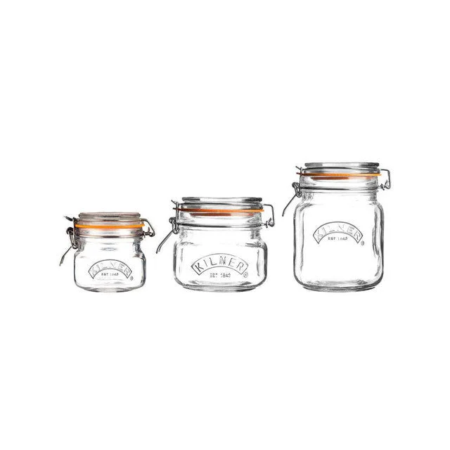 Kilner Clip Top Glass Storage Jars | Set of 3