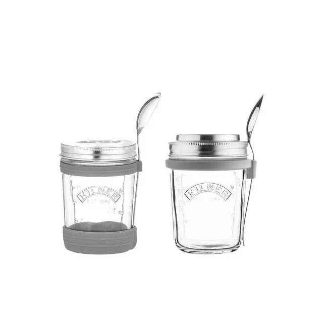 Kilner On the Go Breakfast & Soup Jars with Spoon | Set of 2 | 350 ml