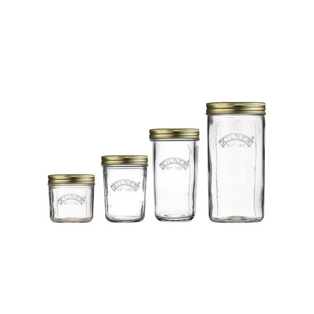 Kilner Wide Mouth Preserve Glass Jars | Set of 4