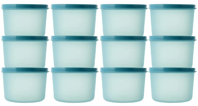 Kuber Industries Plastic 12 Pieces Kitchen Storage Spice Containers, Fridge Container, Food Utility Box, Food Storage Containers Jars 400 Ml (Blue) - CTLTC43880