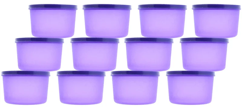 Kuber Industries Plastic 12 Pieces Kitchen Storage Spice Containers, Fridge Container, Food Utility Box, Food Storage Containers Jars 400 Ml (Purple) - CTLTC43871