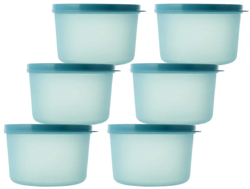 Kuber Industries Plastic 6 Pieces Kitchen Storage Spice Containers, Fridge Container, Food Utility Box, Food Storage Containers Jars 200 Ml (Blue) - CTLTC43823