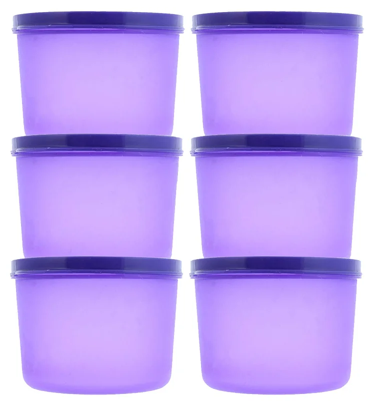 Kuber Industries Plastic 6 Pieces Kitchen Storage Spice Containers, Fridge Container, Food Utility Box, Food Storage Containers Jars 400 Ml (Purple) - CTLTC43867