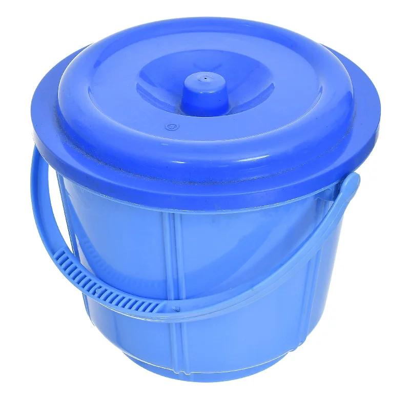 Kuber Industries Small Plastic Storage Container/Bucket for Store Flour, Rice, Sugar, Baking Supplies with Handle & Lid, 5 Liter (Blue)-47KM01230