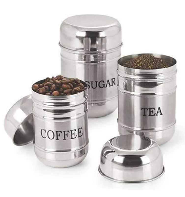 Kuber Industries Stainless Steel Container- 500Ml,300Ml,200 Ml, 3 Pieces, Silver, Standard (CTKTC038138)