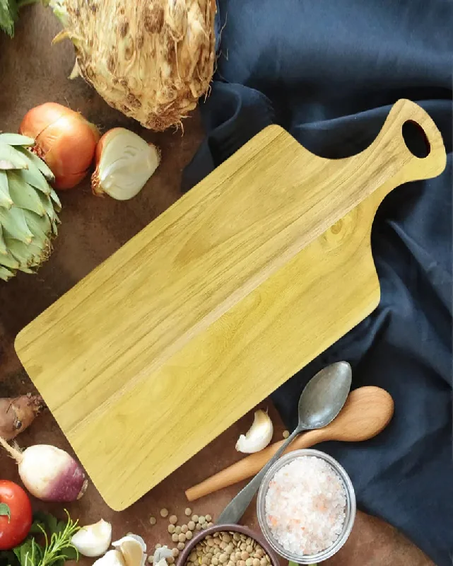 Lemon Wood Rustic Chopping Board with Handle | 20 x 8 inches