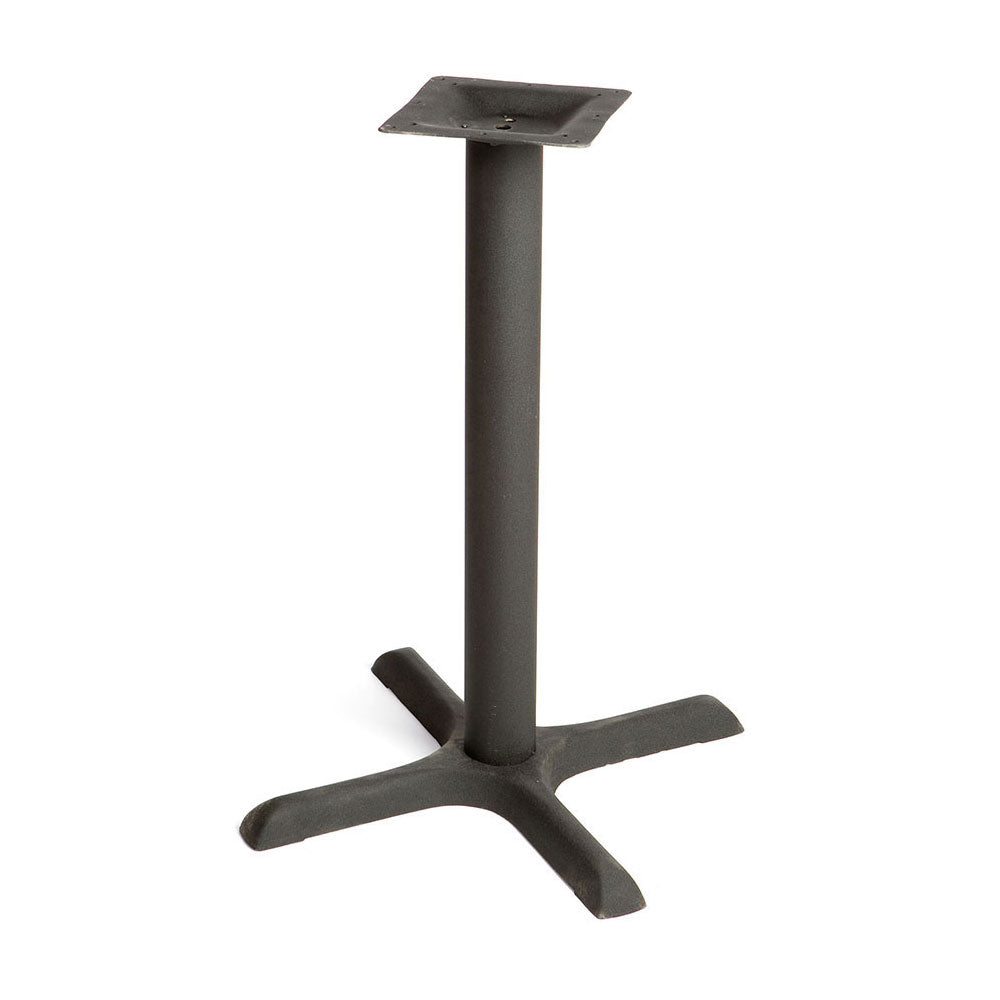 Oak Street B22-STD Black Stamped Steel Cross Table Base, 22" x 22" x 28"