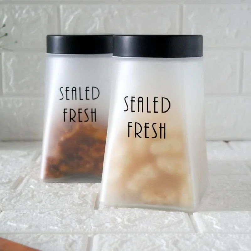 Practical and Elegant Square Glass Storage Jars | 1500ml | 4 x 8 inches