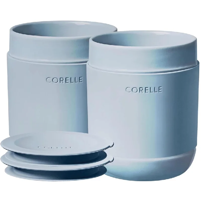 Set of 2 Corelle 13.5oz Stoneware Tumbler with Lids 4-Pc