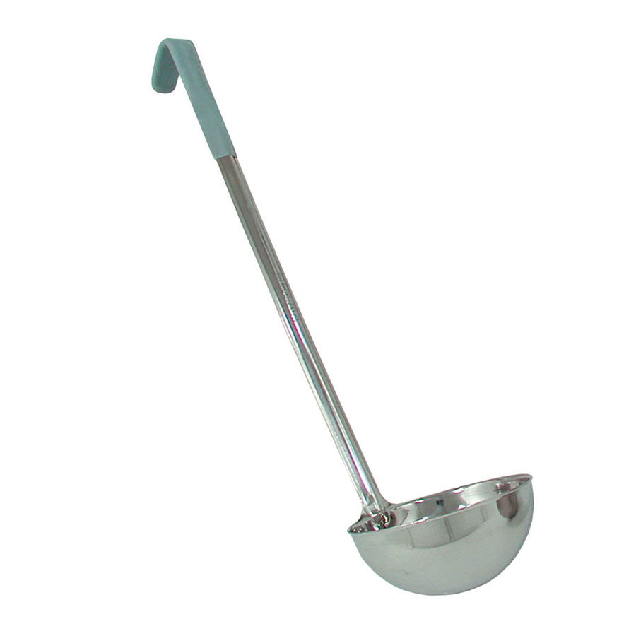 Stainless Steel Ladle w/ Gray Plastic Handle, 12 oz.