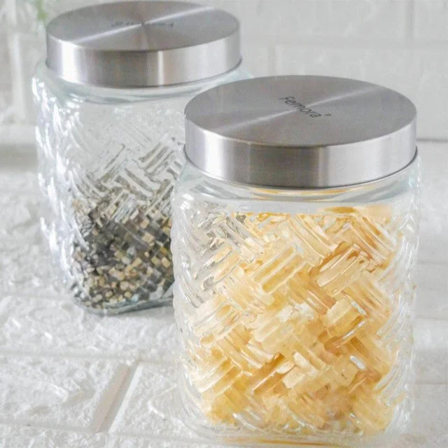 Stylish Simplicity Square Glass Jars | 1300ml | 5 x 8 inches