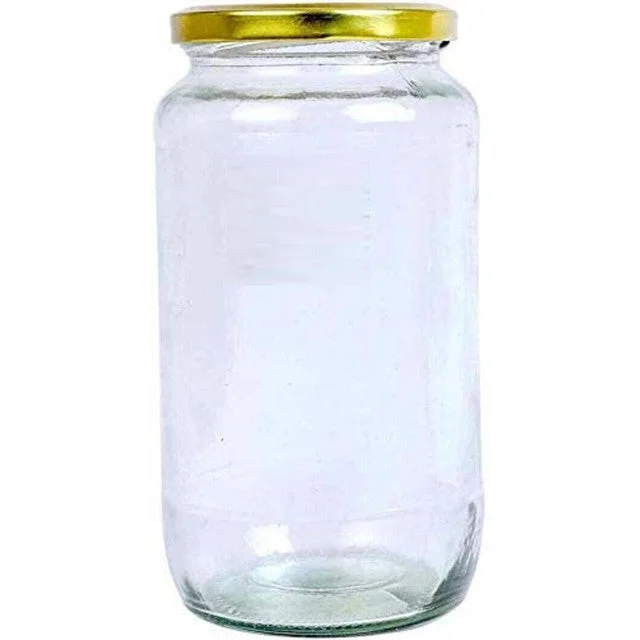 Versatile Somil Clear Glass Storage Jar for Kitchen Use | 1000 ML | 4 x 4 inches