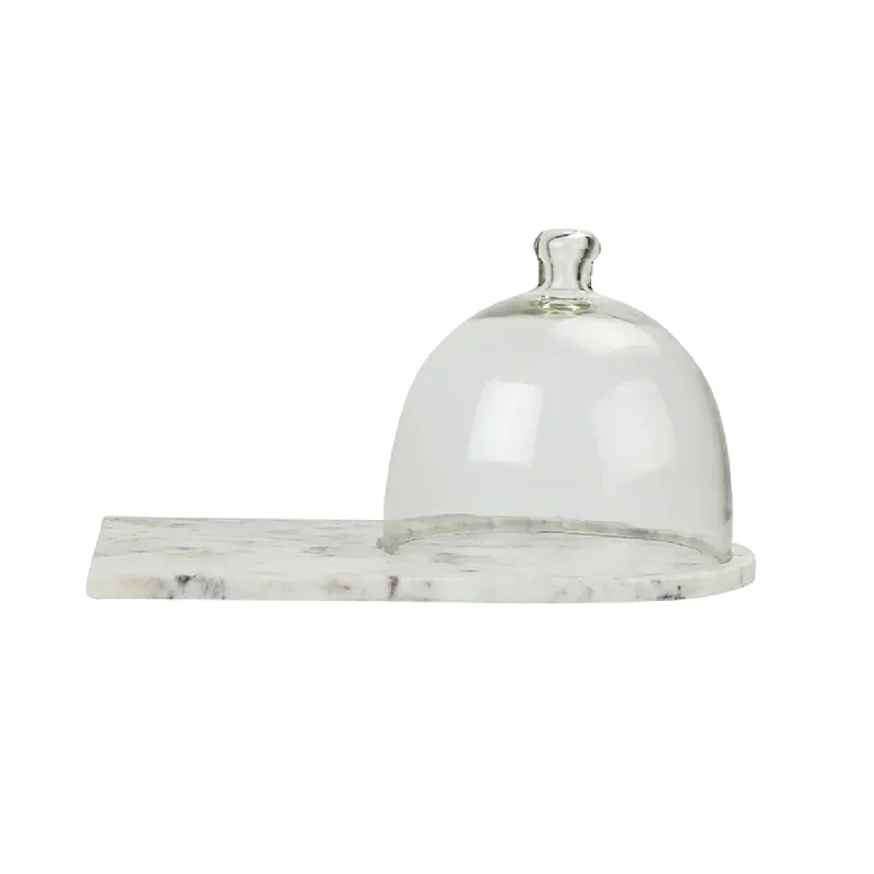 White Marble Cheese Board and Dome