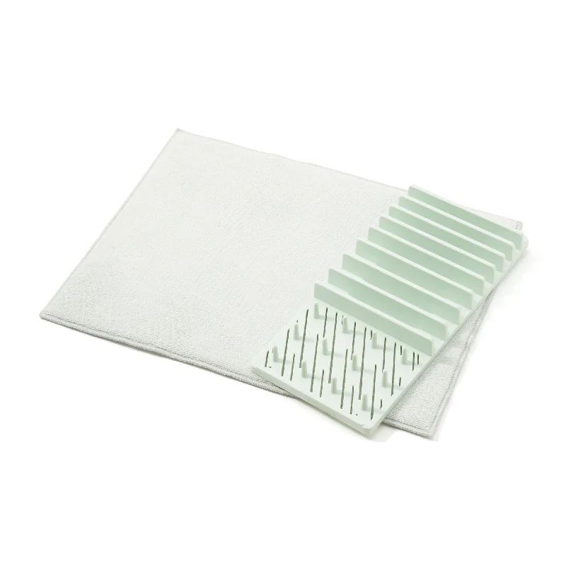 Drying Dish Rack & Mat Set Green