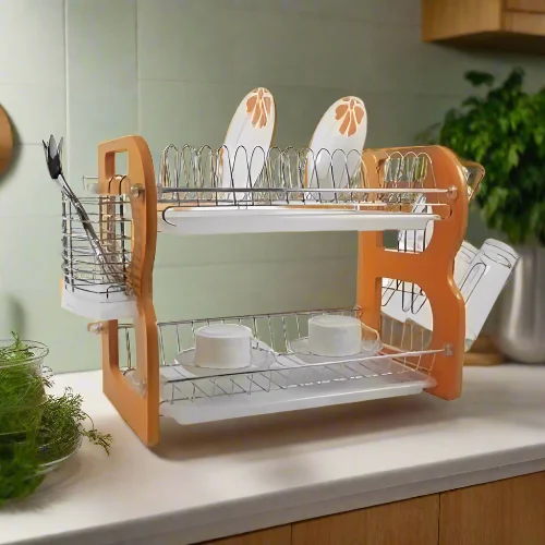 2- Tier Wooden Dish Rack