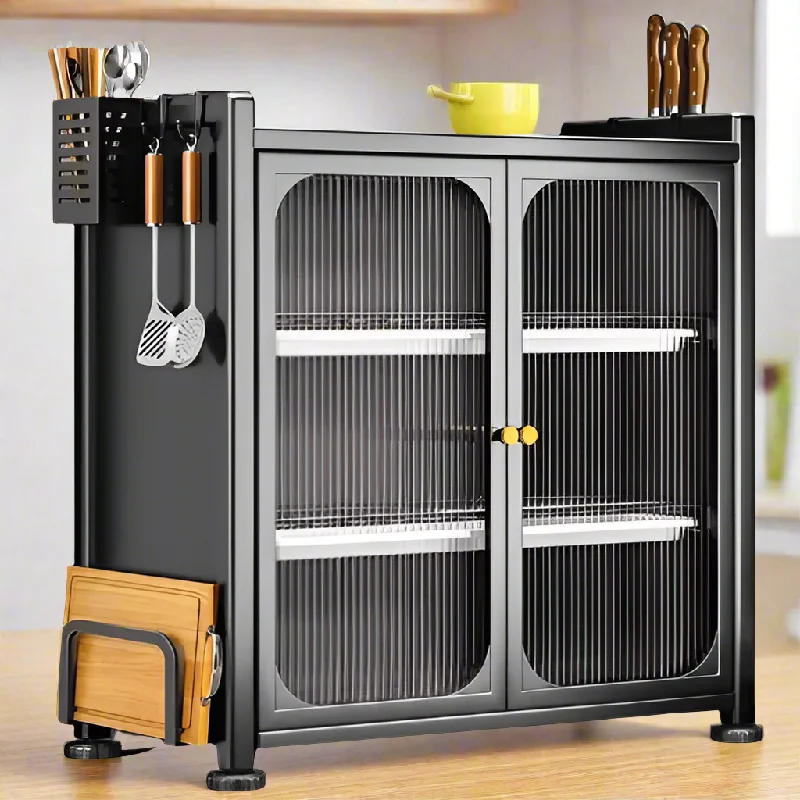 Kitchen Cupboard Storage Rack With Cutlery Holder