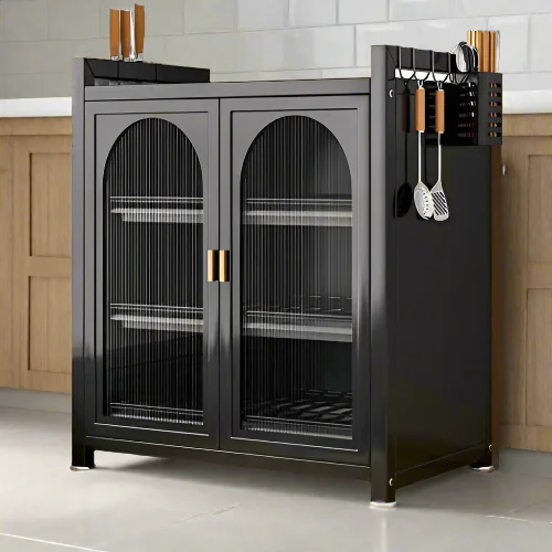 Storage Plate Rack With Cutlery Holder